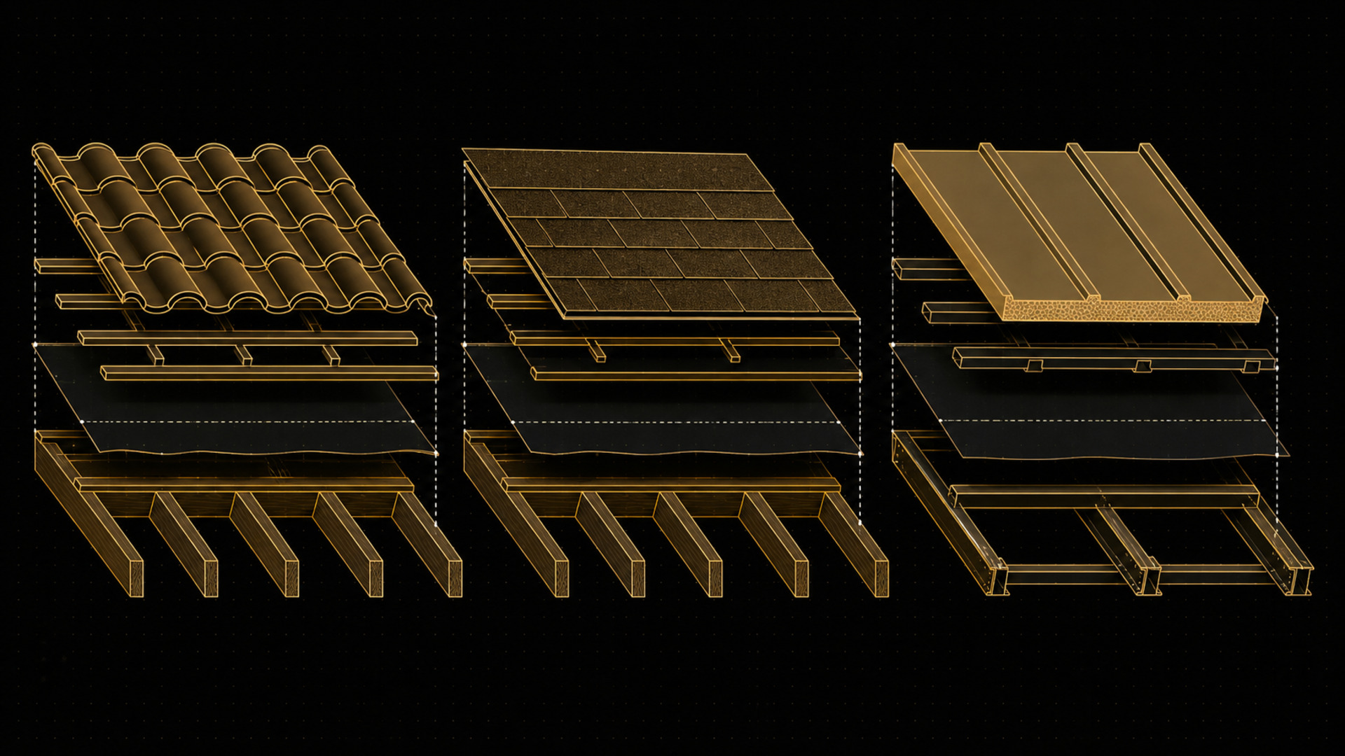 Çatı Yenilerken Kiremit mi, Shingle mi, Sandviç Panel mi? konulu teknik çizim